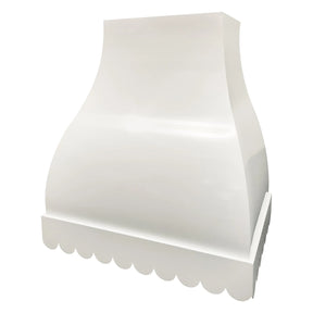 Fobest White Custom Range Hood Stainless Steel Scalloped Edge FSS-456
