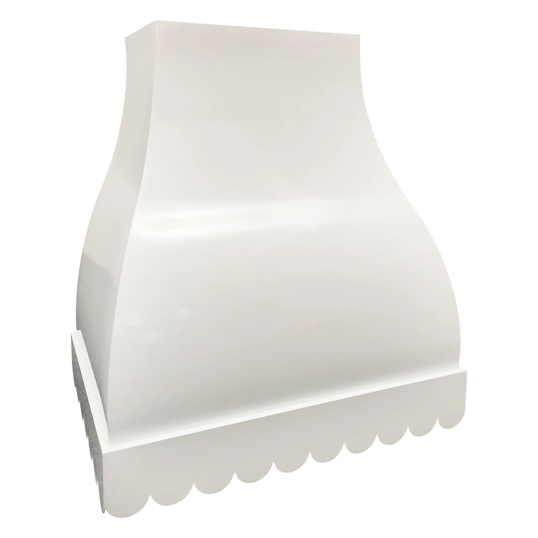 Fobest White Custom Range Hood Stainless Steel Scalloped Edge FSS-456