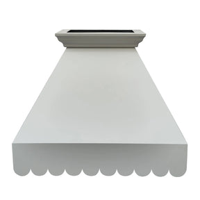 Fobest White Kitchen Range Hood with Scalloped Edge FSS-409-Stainless Steel Range Hood-Fobest