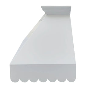Fobest White Kitchen Range Hood with Scalloped Edge FSS-409-Stainless Steel Range Hood-Fobest