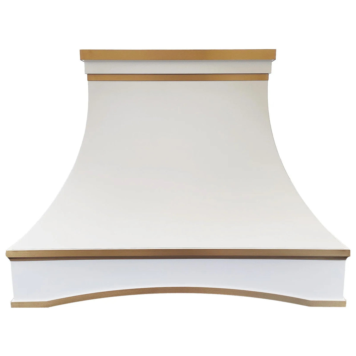 Fobest White Range Hood with Arched Design and Brass Trim FSS-403-Stainless Steel Range Hood-Fobest