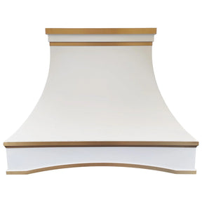 Fobest White Range Hood with Arched Design and Brass Trim FSS-403-Stainless Steel Range Hood-Fobest