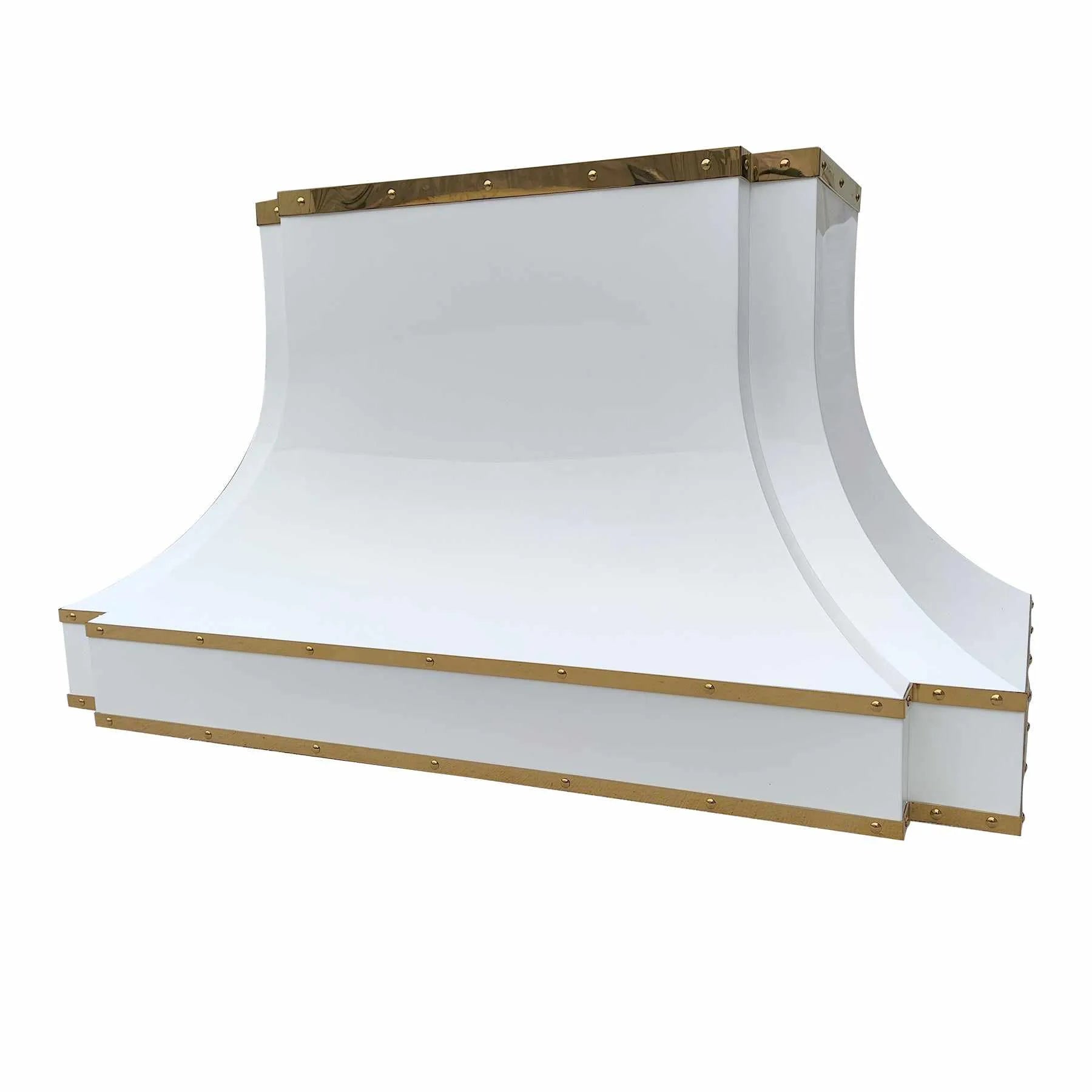 Fobest White Range Hood with Brass Trims FSS-288-Stainless Steel Range Hood-Fobest