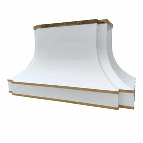 Fobest White Range Hood with Brass Trims FSS-288-Stainless Steel Range Hood-Fobest