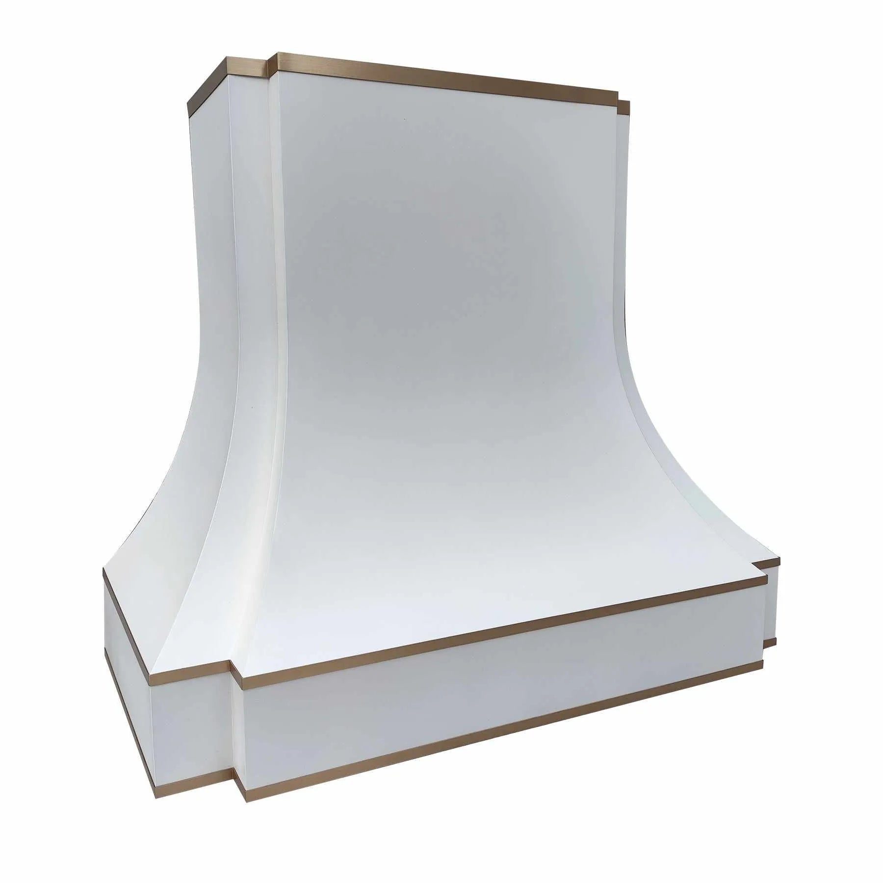 Fobest White Range Hood with Brass Trims FSS-288-Stainless Steel Range Hood-Fobest