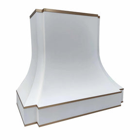 Fobest White Range Hood with Brass Trims FSS-288-Stainless Steel Range Hood-Fobest