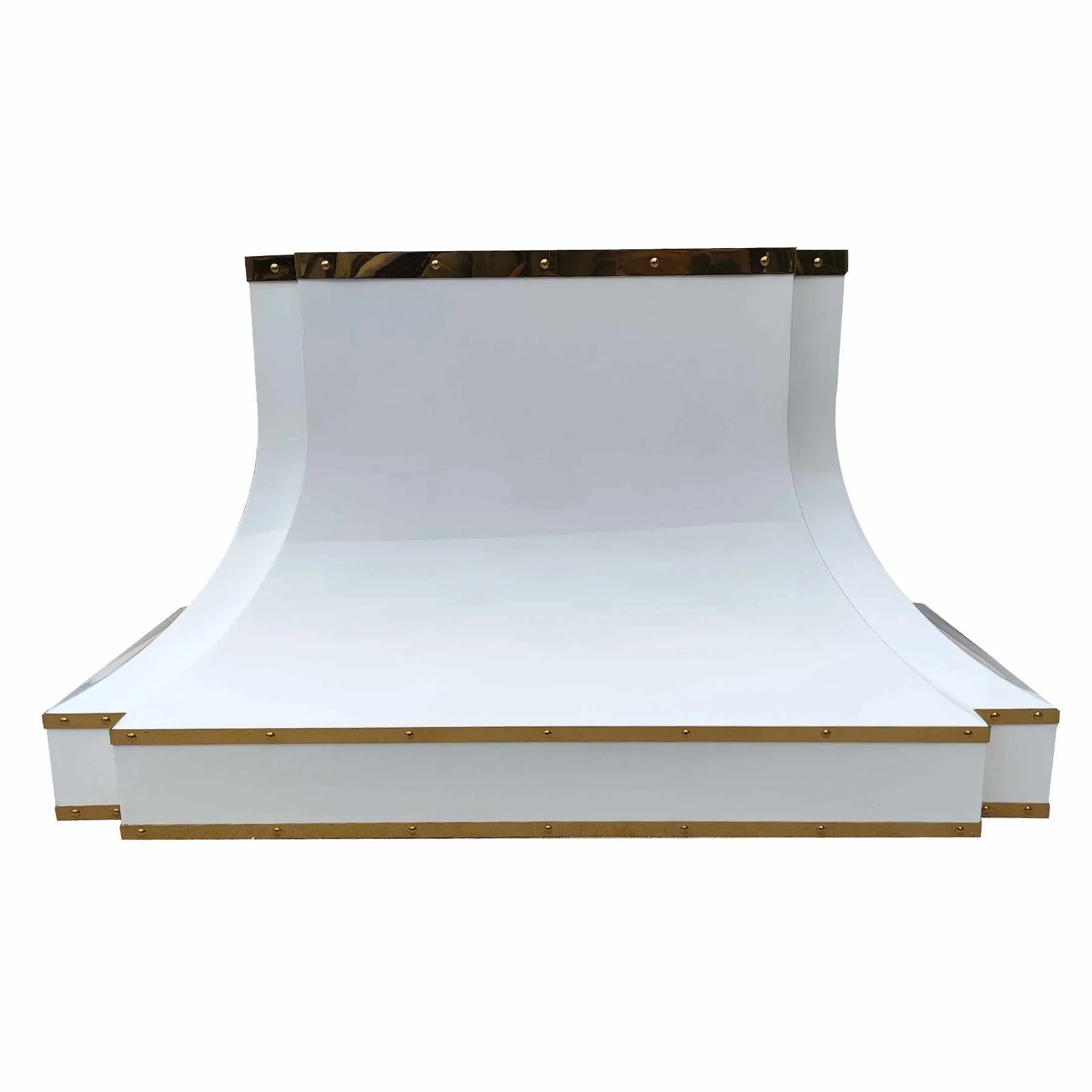 Fobest White Range Hood with Brass Trims FSS-288-Stainless Steel Range Hood-Fobest