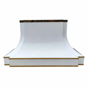 Fobest White Range Hood with Brass Trims FSS-288-Stainless Steel Range Hood-Fobest