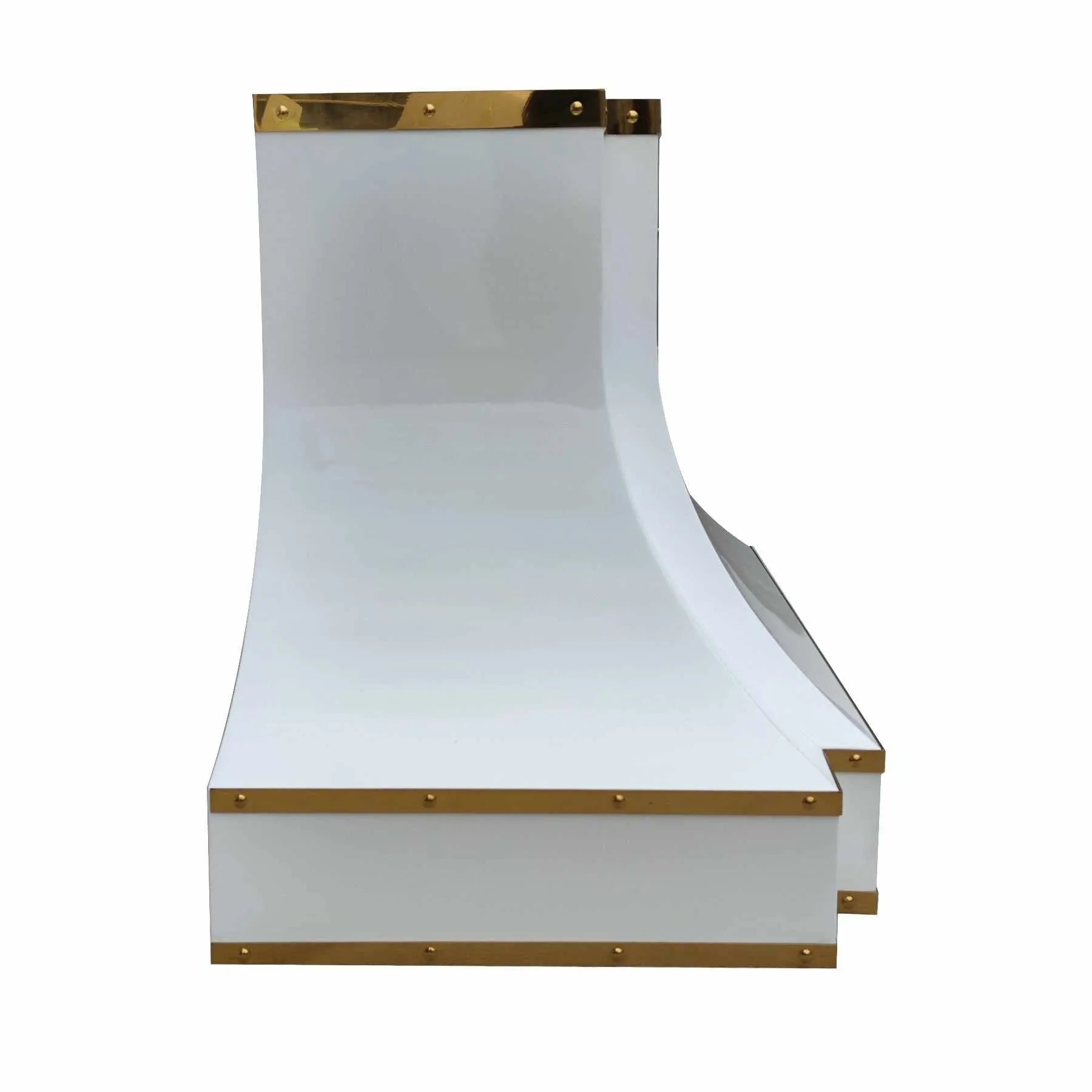 Fobest White Range Hood with Brass Trims FSS-288-Stainless Steel Range Hood-Fobest