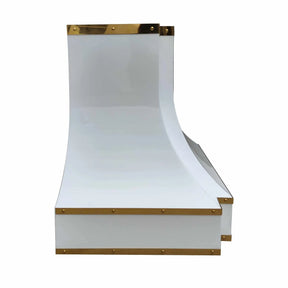 Fobest White Range Hood with Brass Trims FSS-288-Stainless Steel Range Hood-Fobest