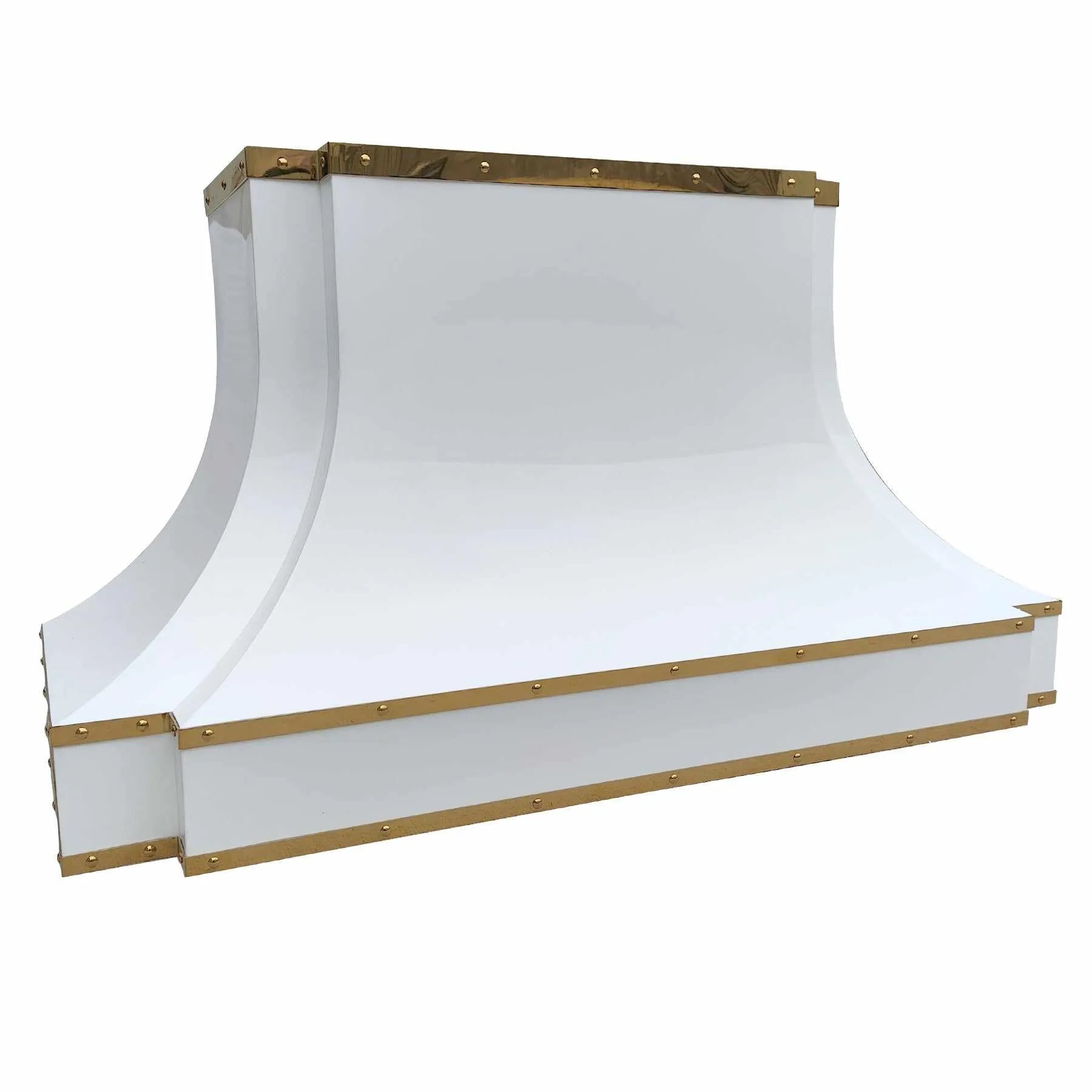 Fobest White Range Hood with Brass Trims FSS-288-Stainless Steel Range Hood-Fobest