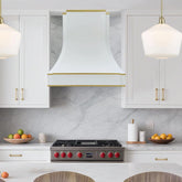 Fobest White Range Hood with Brass Trims FSS-288-Stainless Steel Range Hood-Fobest
