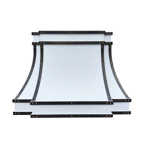 Fobest White Stainless Steel Range Hood Grey Straps FSS-375-Stainless Steel Range Hood-Fobest