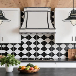 Fobest White Stainless Steel Range Hood Grey Straps FSS-375-Stainless Steel Range Hood-Fobest
