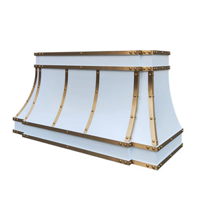 Fobest White Stainless Steel Range Hood with Brass Color FSS-312-Stainless Steel Range Hood-Fobest