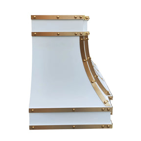 Fobest White Stainless Steel Range Hood with Brass Color FSS-312-Stainless Steel Range Hood-Fobest
