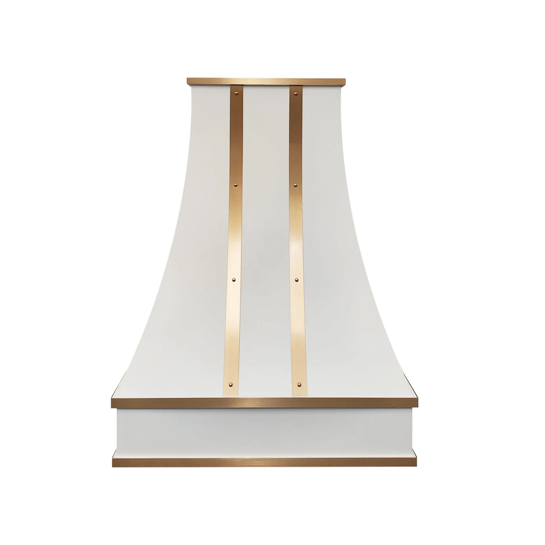 Fobest White Stainless Steel Range Hood with Brass Trim Accents FSS-398-Stainless Steel Range Hood-Fobest
