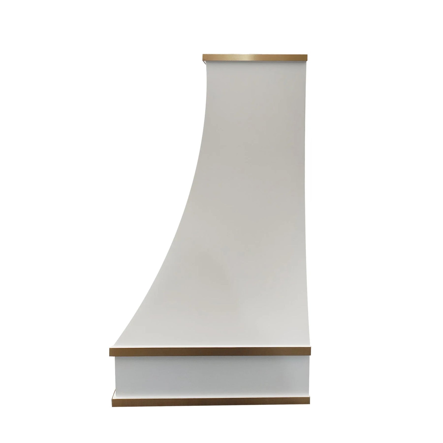 Fobest White Stainless Steel Range Hood with Brass Trim Accents FSS-398-Stainless Steel Range Hood-Fobest