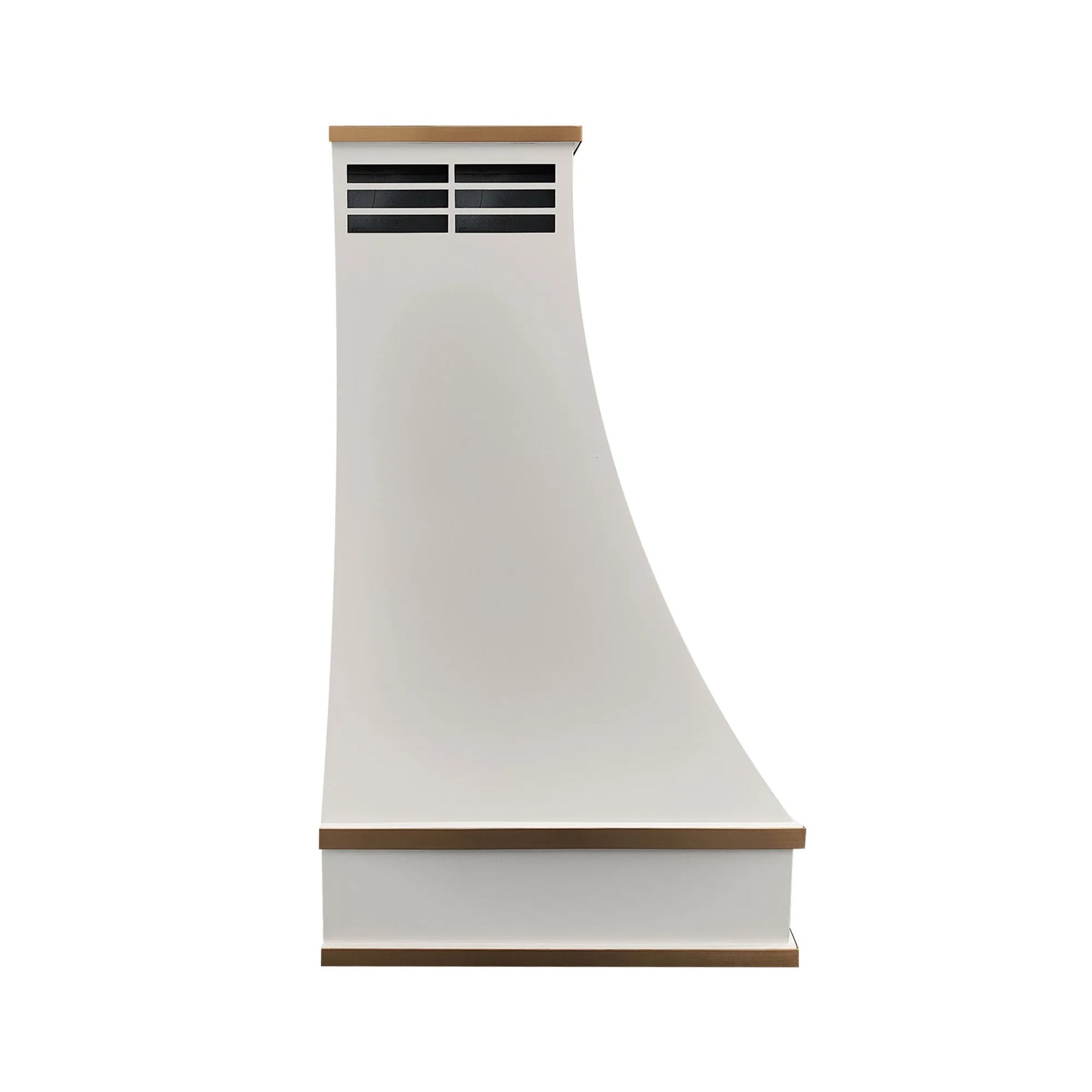 Fobest White Stainless Steel Range Hood with Brass Trim Accents FSS-398-Stainless Steel Range Hood-Fobest