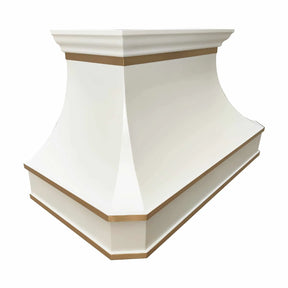 Fobest White Stainless Steel Range Hood with Brass Trims FSS-206-Stainless Steel Range Hood-Fobest