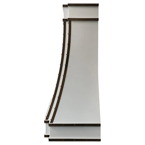 Fobest White Stainless Steel Range Hood with Copper Trims FSS-166-Stainless Steel Range Hood-Fobest
