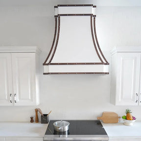 Fobest White Stainless Steel Range Hood with Copper Trims FSS-166-Stainless Steel Range Hood-Fobest