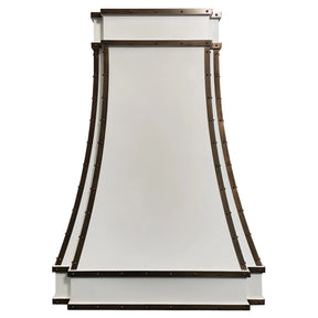 Fobest White Stainless Steel Range Hood with Copper Trims FSS-166-Stainless Steel Range Hood-Fobest