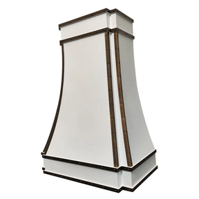 Fobest White Stainless Steel Range Hood with Copper Trims FSS-166-Stainless Steel Range Hood-Fobest