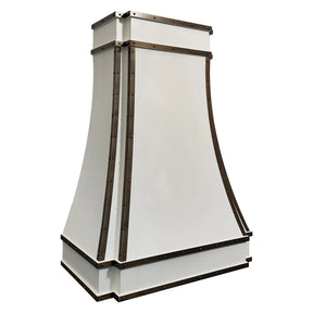 Fobest White Stainless Steel Range Hood with Copper Trims FSS-166-Stainless Steel Range Hood-Fobest