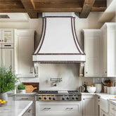 Fobest White Stainless Steel Range Hood with Copper Trims FSS-166-Stainless Steel Range Hood-Fobest