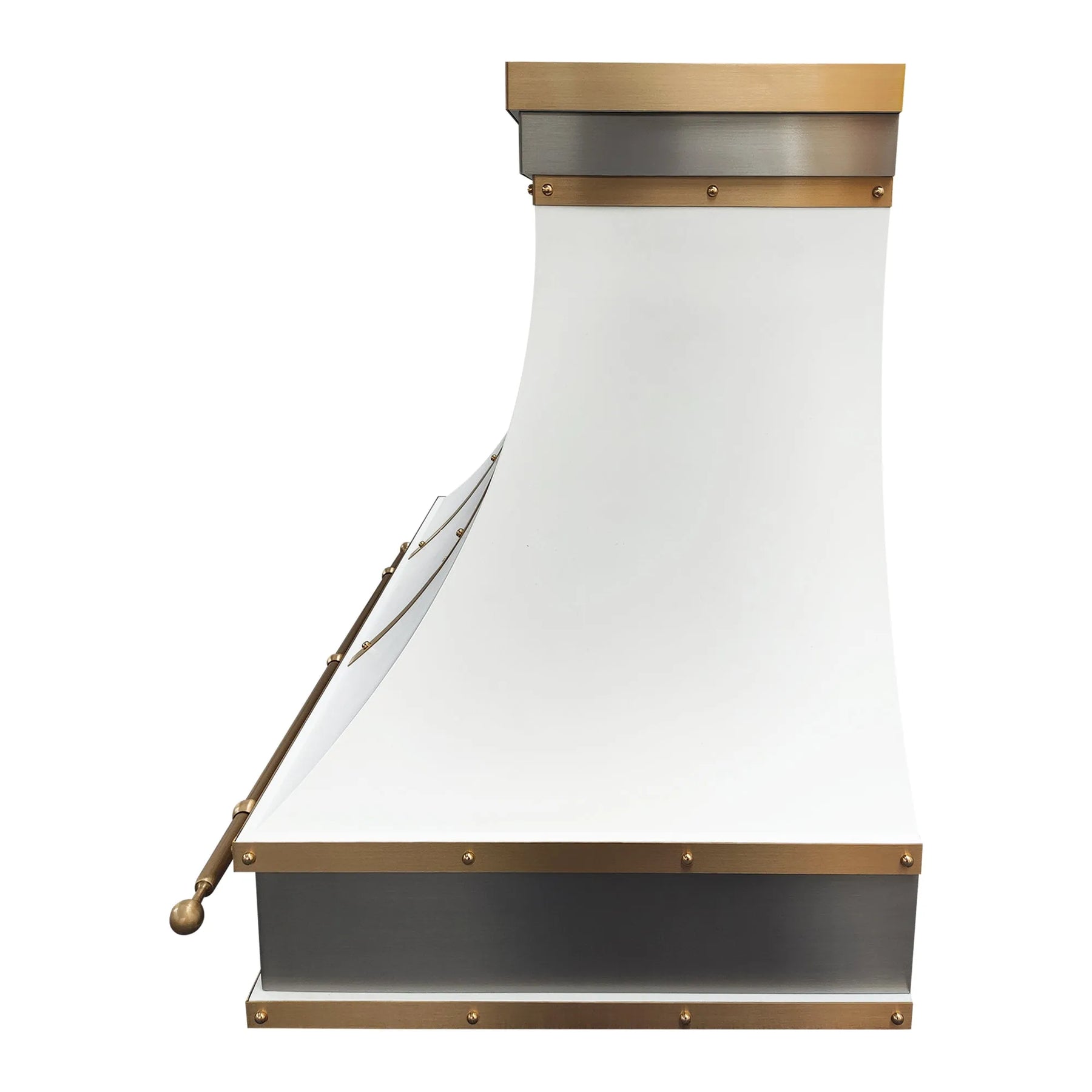 Fobest White and Brass Kitchen Range Hood FSS-421