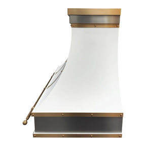 Fobest White and Brass Kitchen Range Hood FSS-421