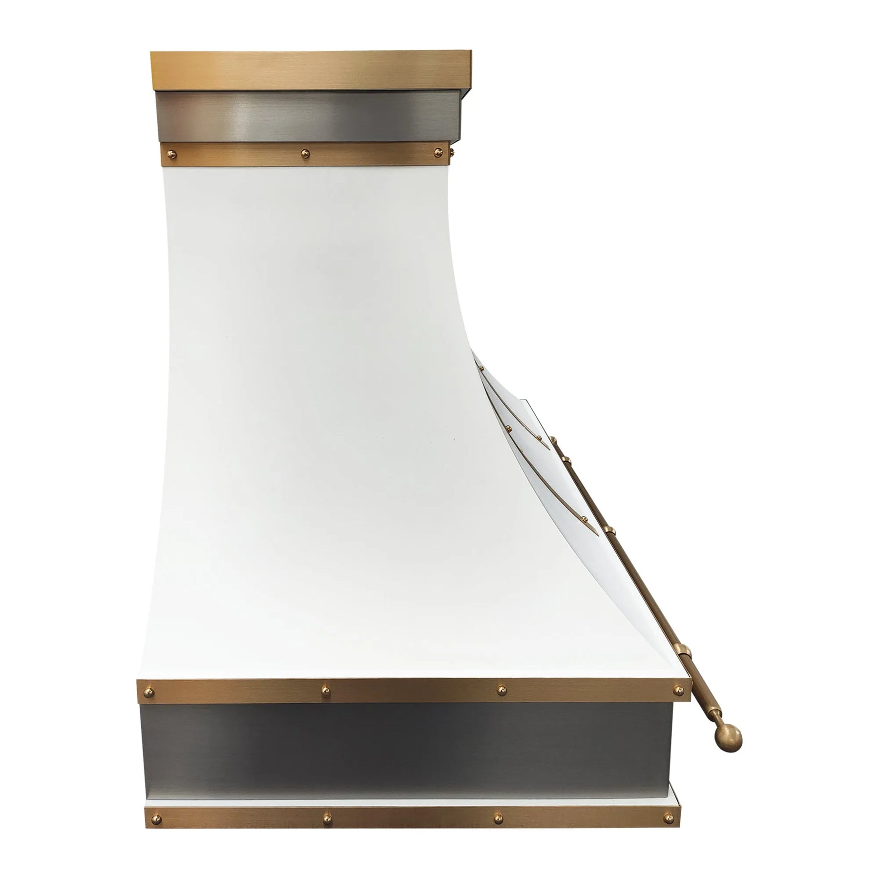 Fobest White and Brass Kitchen Range Hood FSS-421