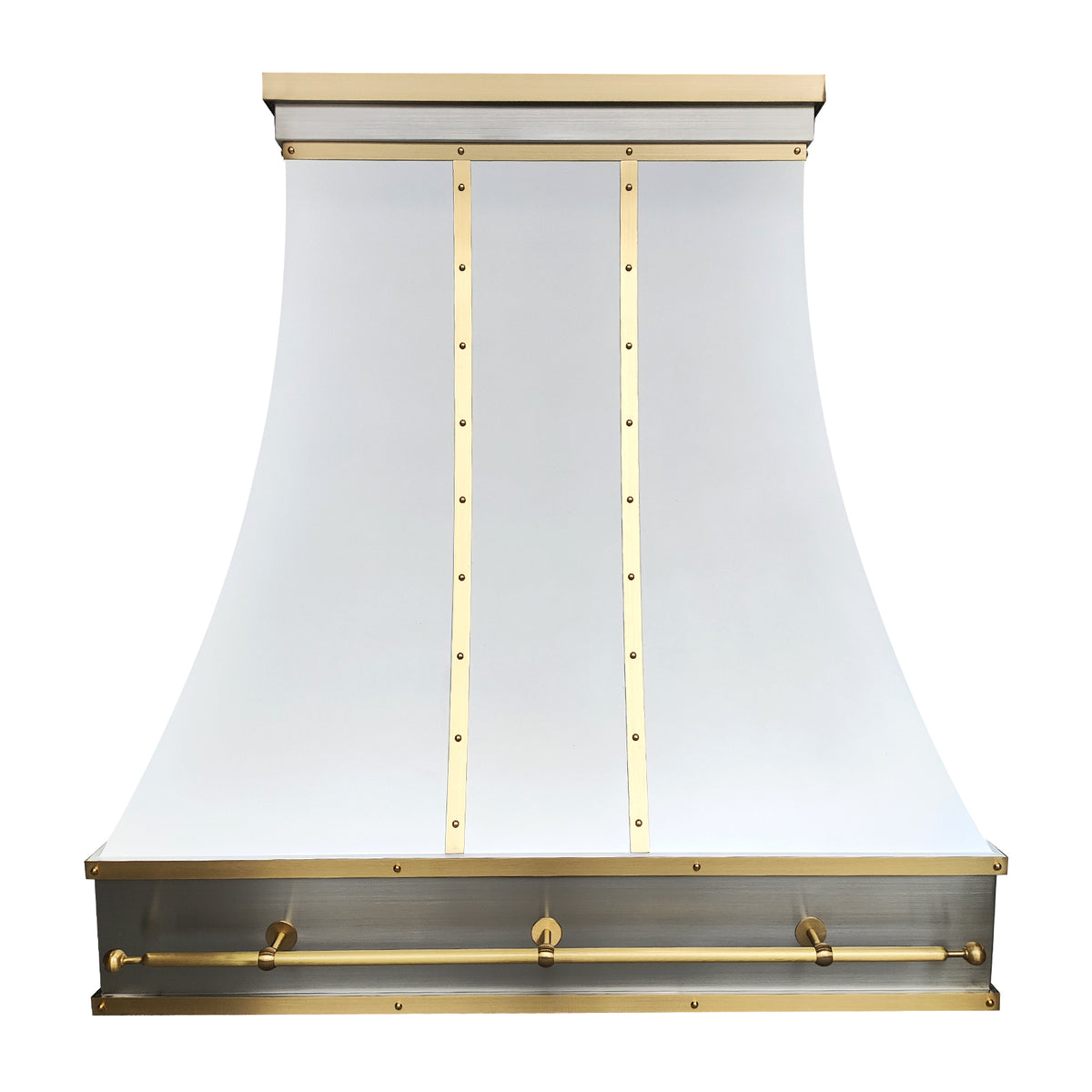 Fobest White and Brass Kitchen Range Hood FSS-421-Stainless Steel Range Hood-Fobest
