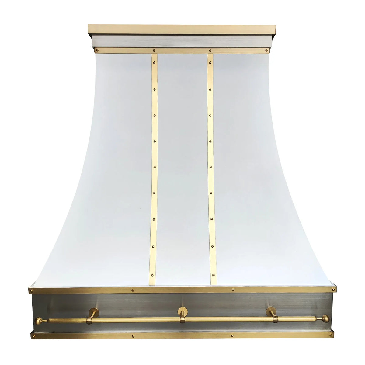 Fobest White and Brass Kitchen Range Hood FSS-421-Stainless Steel Range Hood-Fobest