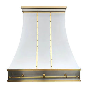 Fobest White and Brass Kitchen Range Hood FSS-421-Stainless Steel Range Hood-Fobest