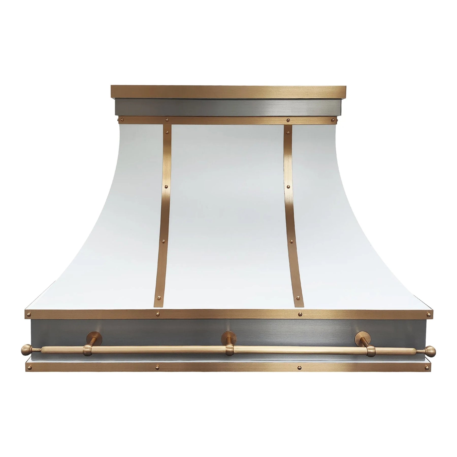 Fobest White and Brass Kitchen Range Hood FSS-421