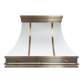 Fobest White and Brass Kitchen Range Hood FSS-421