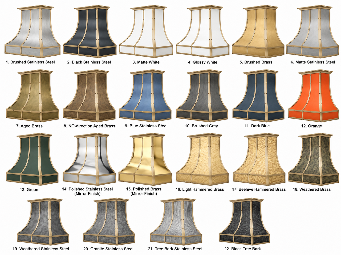Fobest Aged Brass Hood Vent with Riveted Accents FSS-430