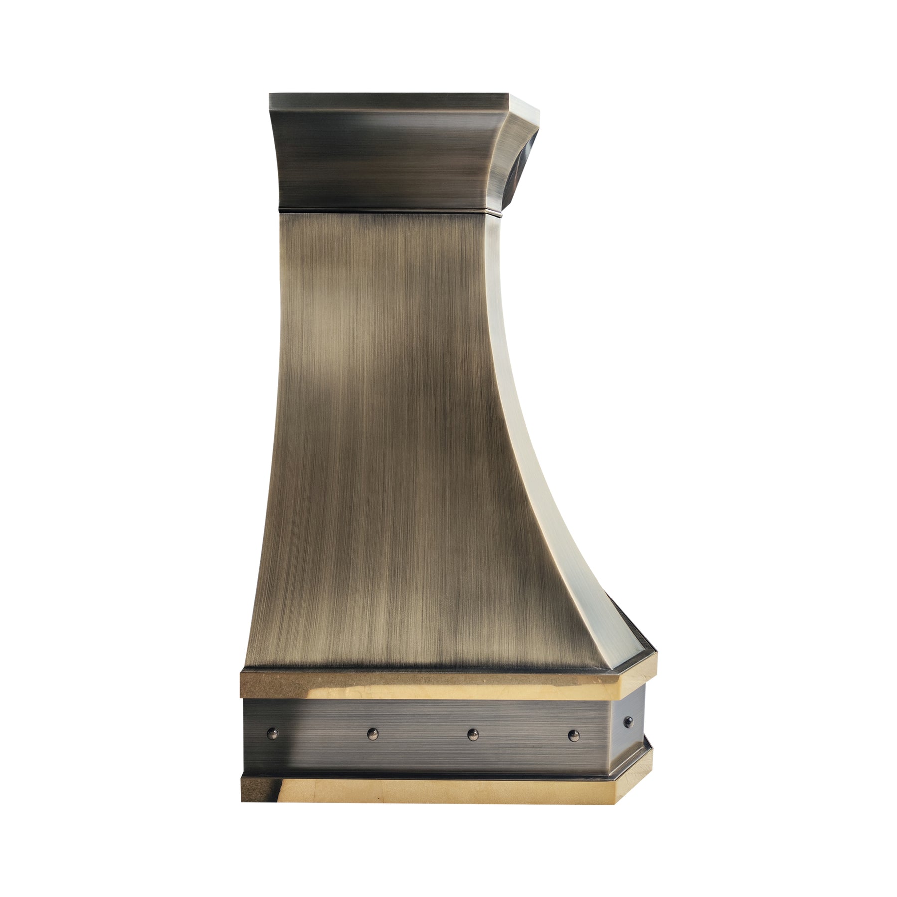 Fobest Aged Brass Range Hood with Gold Straps FSS-452