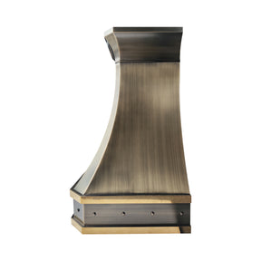 Fobest Aged Brass Range Hood with Gold Straps FSS-452
