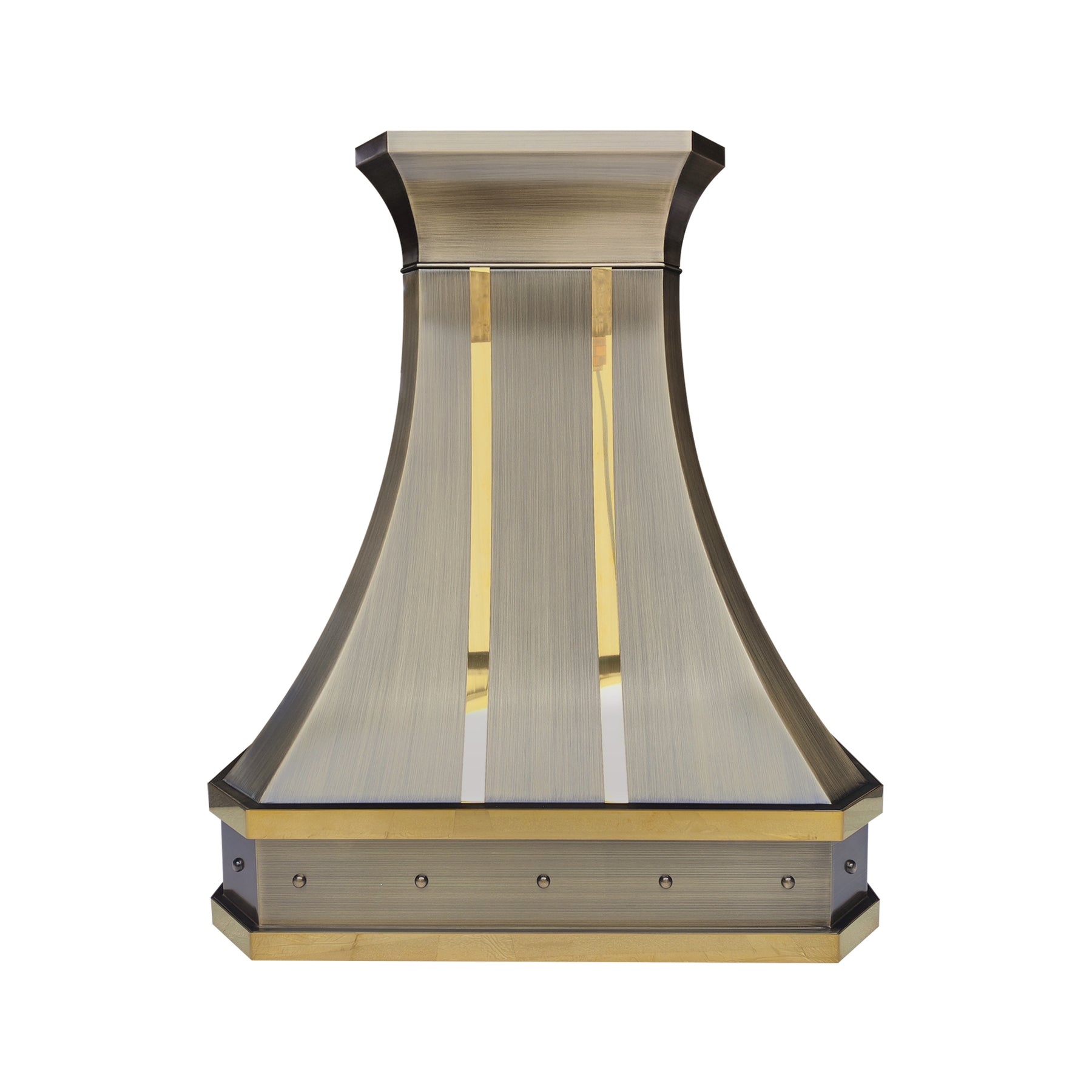 Fobest Aged Brass Range Hood with Gold Straps FSS-452