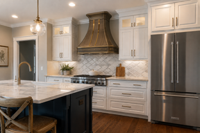 Fobest Aged Brass Range Hood with Gold Straps FSS-452