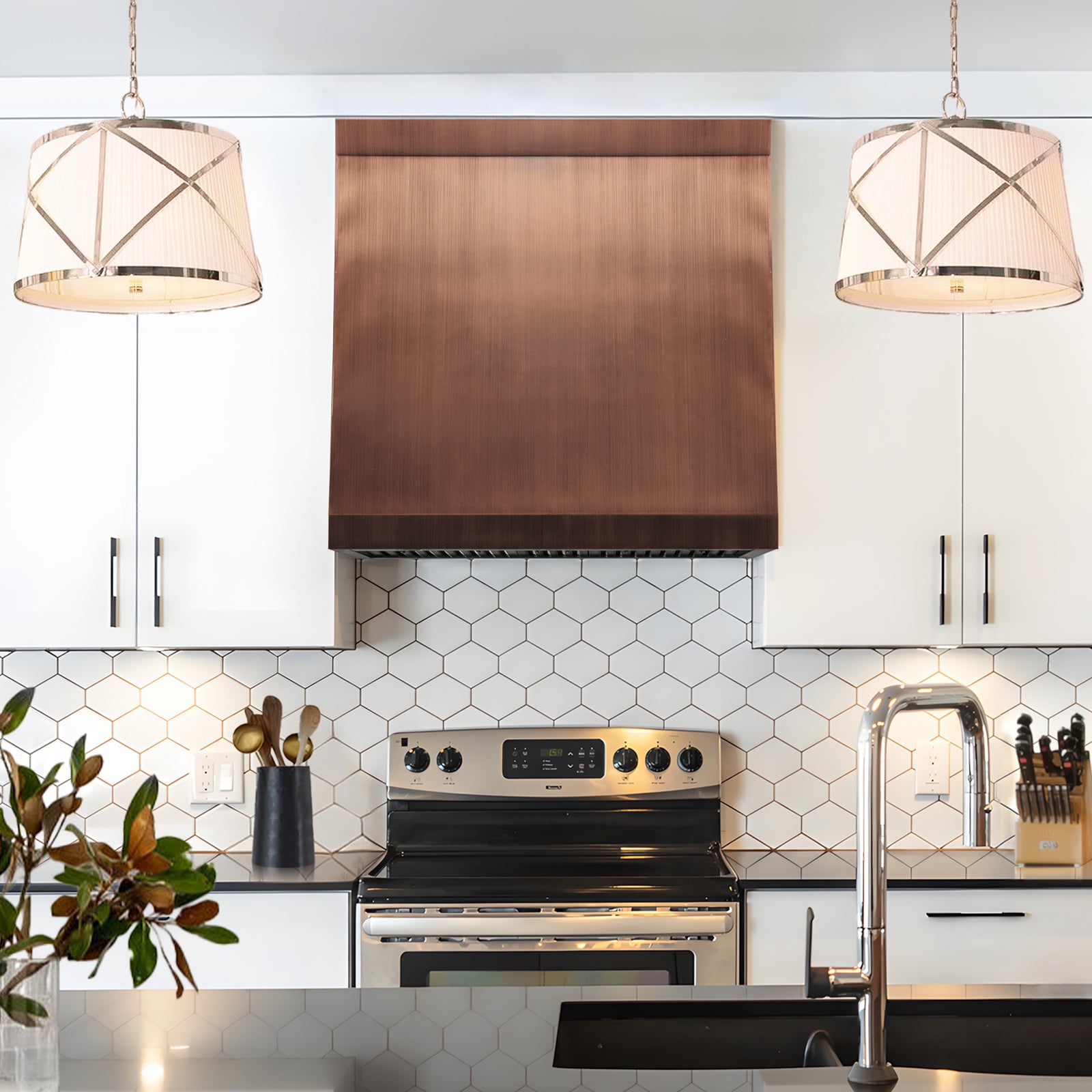 Fobest Antique Copper Box Range Hood with Hand-Brushed Texture FCP-272