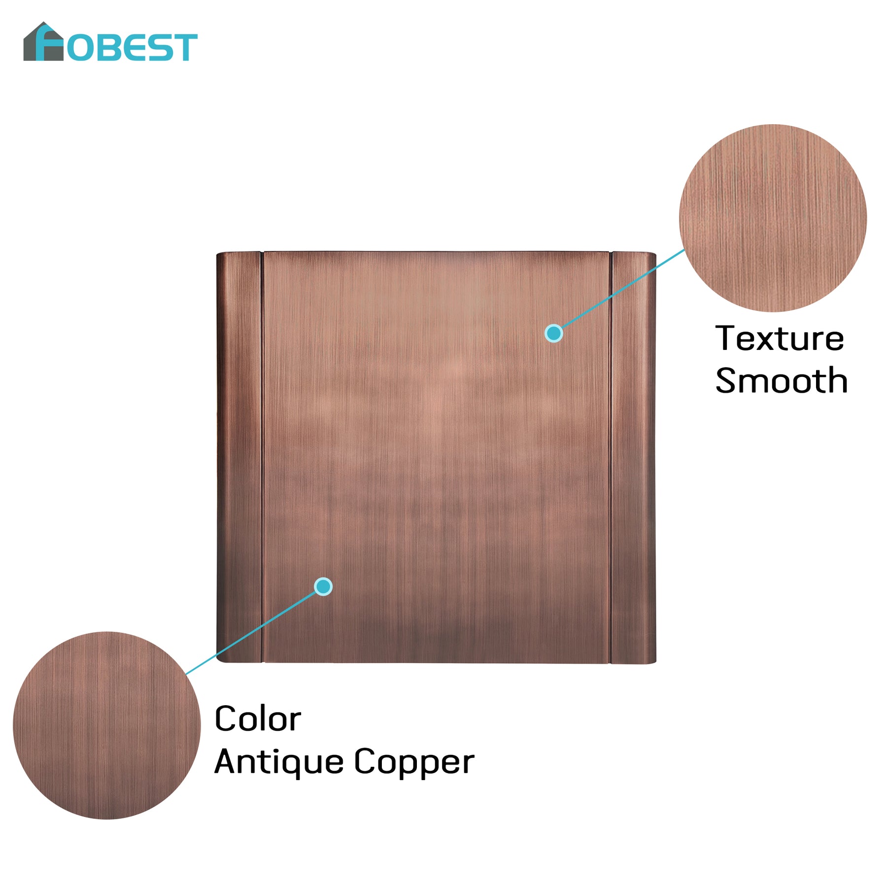 Fobest Antique Copper Kitchen Range Hood in Classic Box Design FCP-332