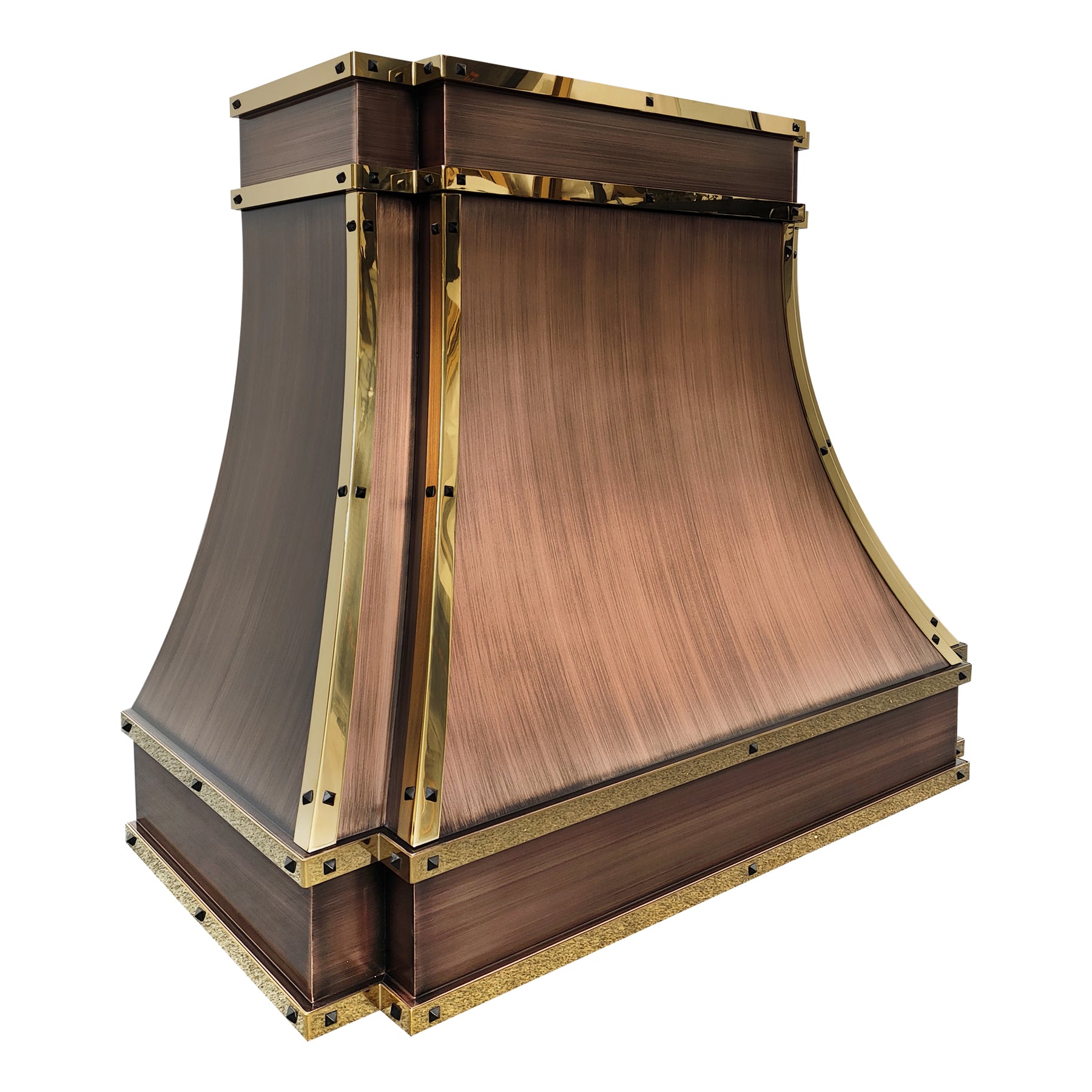 Fobest Antique Copper Range Hood with Brass Straps FCP-220