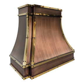 Fobest Antique Copper Range Hood with Brass Straps FCP-220