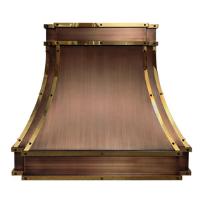 Fobest Antique Copper Range Hood with Brass Straps FCP-220