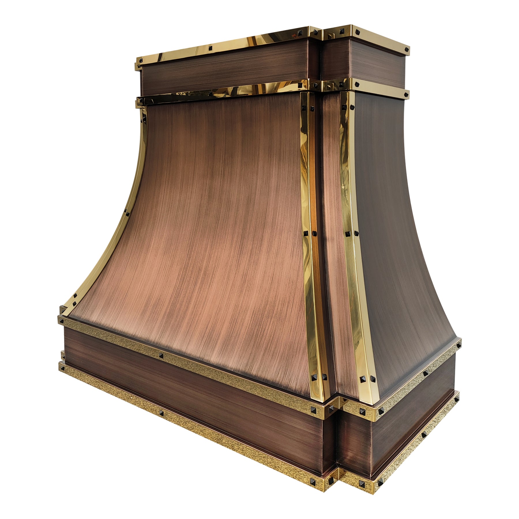 Fobest Antique Copper Range Hood with Brass Straps FCP-220