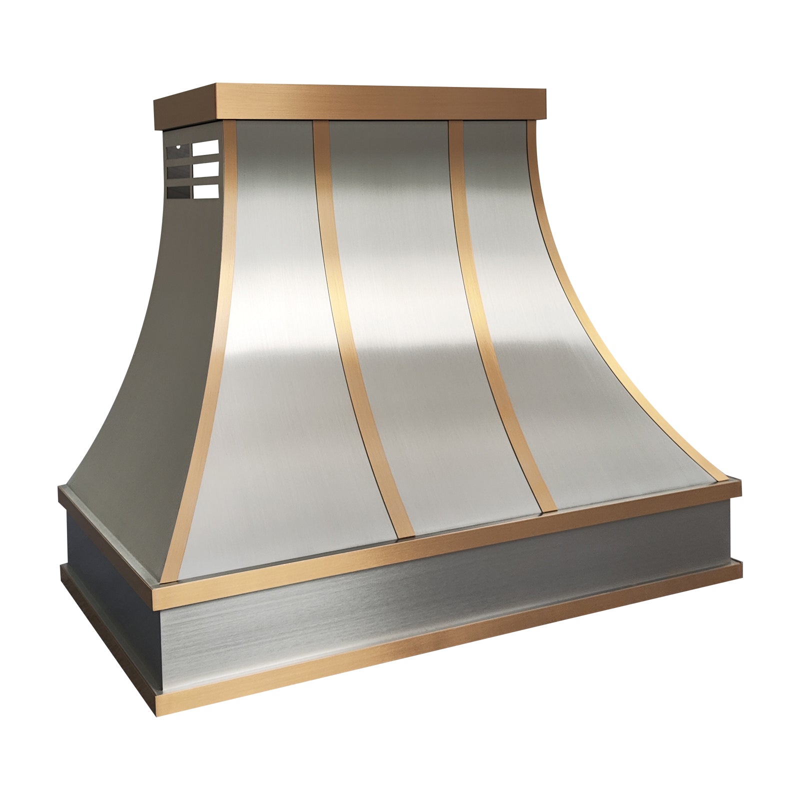 Fobest Atlanta Stainless Steel Range Hood with Brass Trim Accents FSS-513